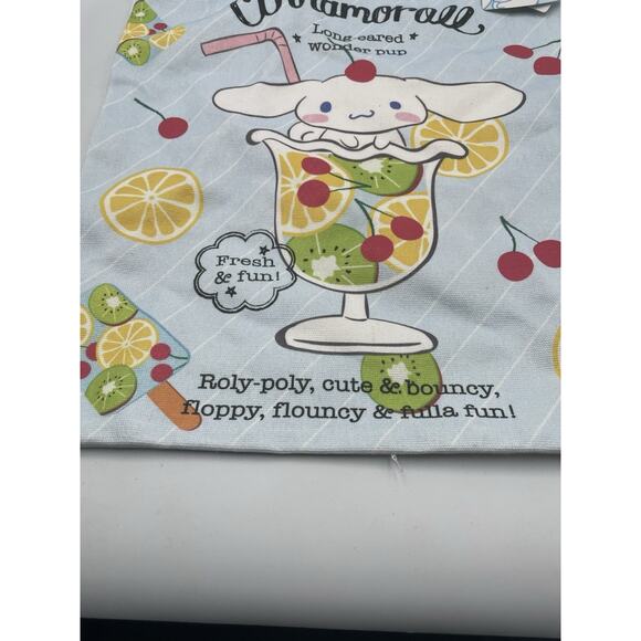 Hello Kitty Cinnamoroll Blue Canvas Tote Bag Sanrio X Miniso New With Tags - Picture 4 of 7